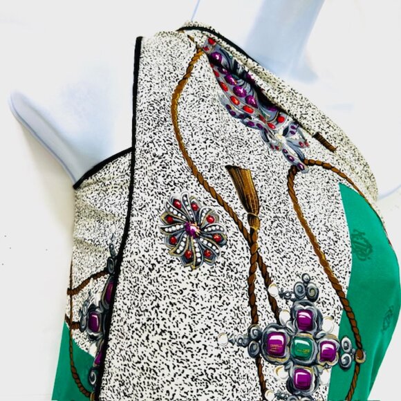 VGT  Over size Full Body Wrap Christian Dior Soft 100% Silk Scarf Satin 41"  (22 - Picture 8 of 15